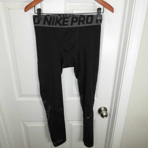 Nike Pro Compression Tights Men’s Size Medium Hyperwarm Black - Picture 1 of 5
